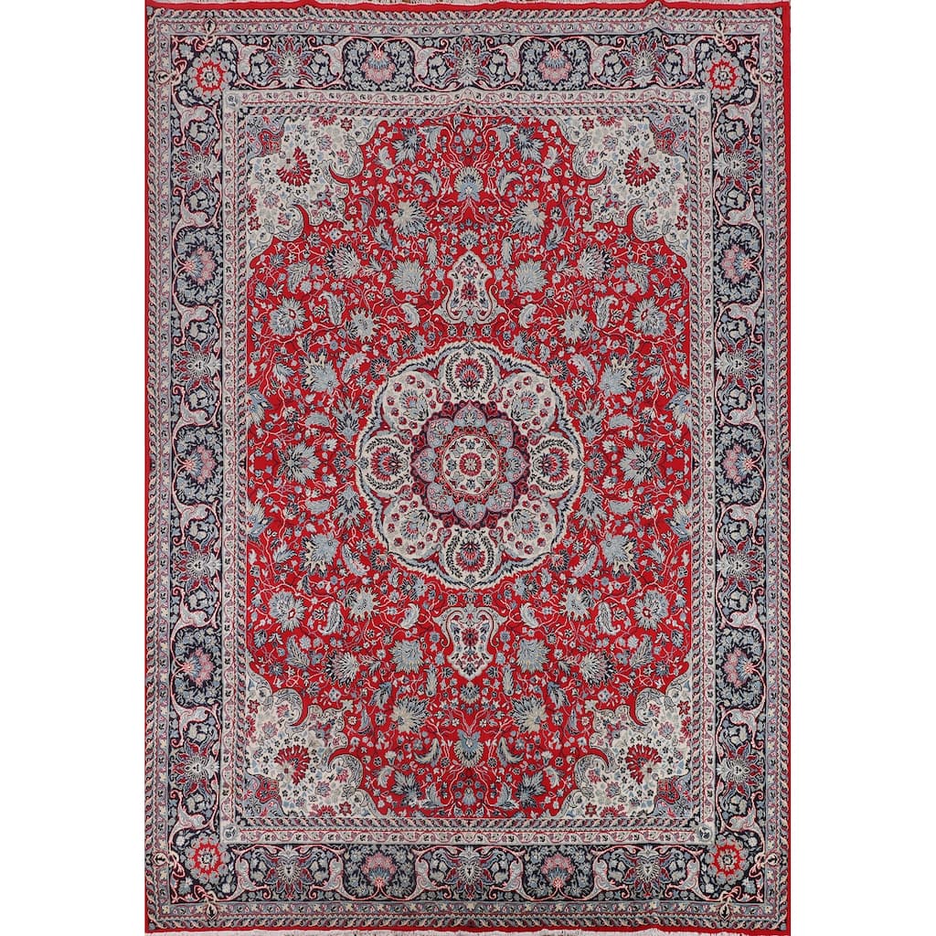 Floral Kashan Area Rug Machine Made Carpet - 9'7" x 12'6"