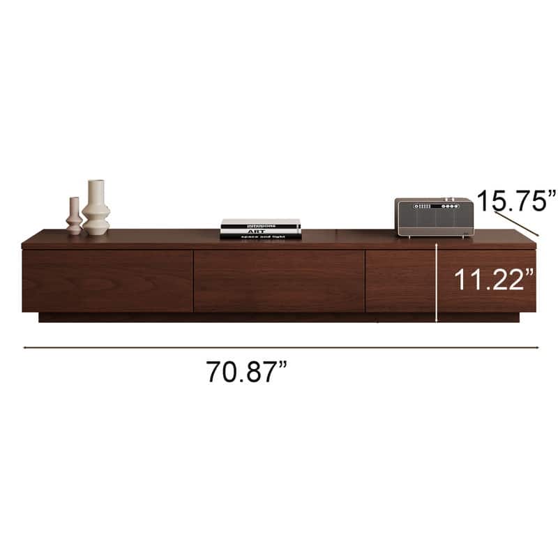 Mid Century Modern TV Stands,Brown Solid Wood Media Console with 3-6 Drawers