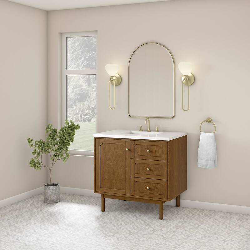 James Martin Vanities 545-V36-3WZ Laurent 36" Single Basin Poplar Wood