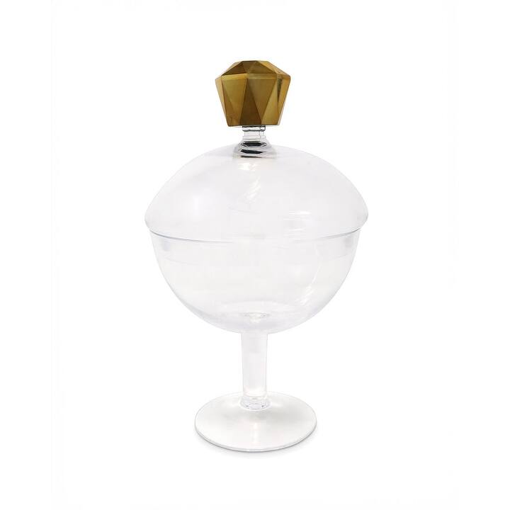 Glass Jar with Colored Diamond Handle
