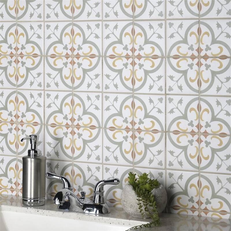 Merola Tile Revival Mini Memory 3-7/8" x 3-7/8" Ceramic Floor and Wall Tile