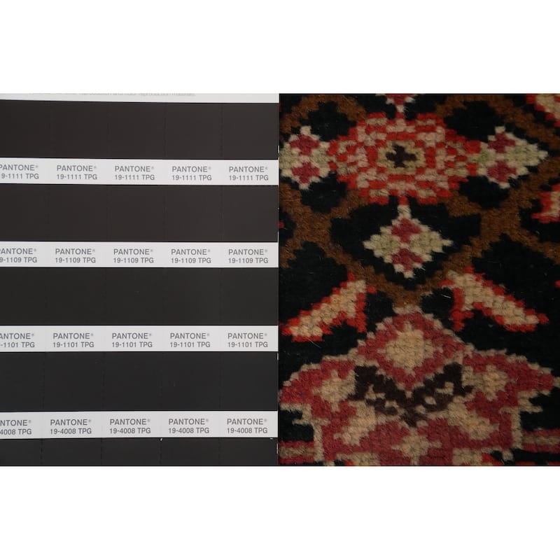 Hand Knotted Oriental 100% Wool Carpet Traditional Geometric Black Karabagh Runner Rug - 15' 11'' X 3' 6''