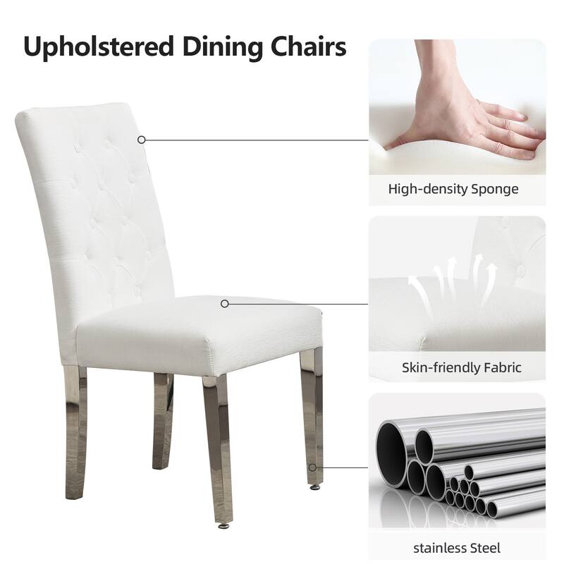 Modern Velvet Upholstery Dining Chair for Kitchen (Set of 2)