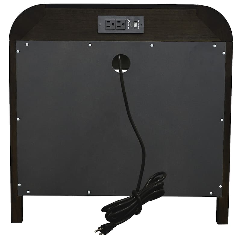 Modern 1 Drawer Night Table with charging station