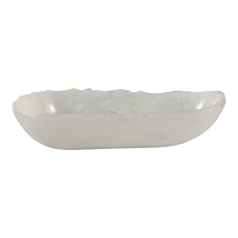 Resin Decorative Bowl Coastal Style Centerpiece Home Decor - 5" White - 23" x 9" x 5" - 23" x 9" x 5" - White