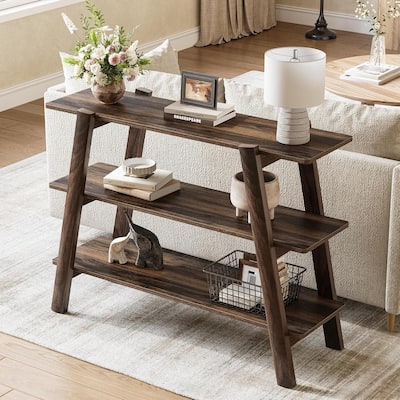 41.3" Entryway Table Console Tables, 3-Tier Sofa Table Narrow Long with Open Storage Shelves