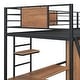 preview thumbnail 17 of 17, Black Twin Loft Bed with Wardrobe & L-Shape Desk, Metal High Loft Bed Frame with Storage Shelves & Ladder for Kids Teens Bedroom