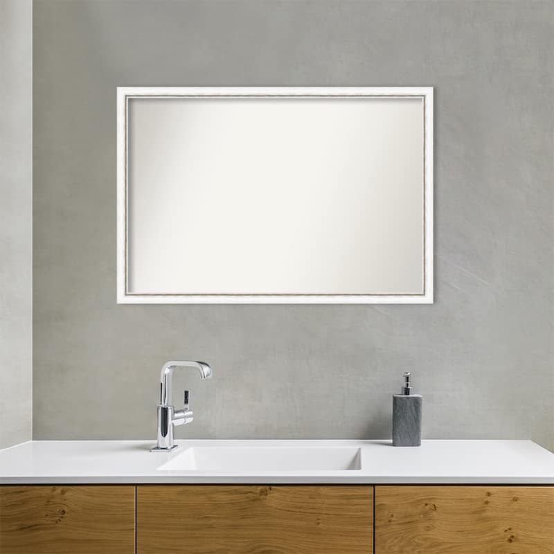 Morgan Non-Beveled Wood Framed Bathroom Vanity Wall Mirror
