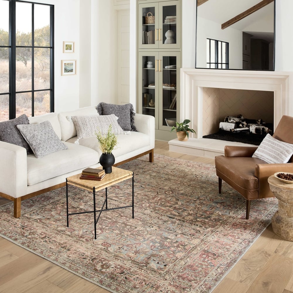 Alexander Home Bella Distressed Botanical Area Rug