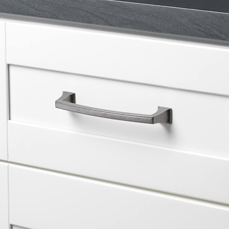 GlideRite 5-Pack 5 in. Center Weathered Nickel Deco Base Cabinet Pulls - Weathered Nickel