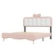 preview thumbnail 14 of 14, Cute Princess Bed Upholstered Platform Bed with Headboard, Unique Princess Design Bed Frame with Bow-Knot & Metal Leg