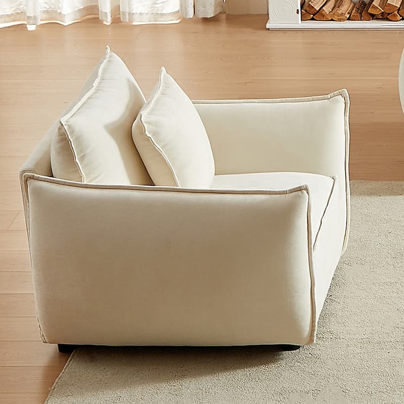 88" Modern Chenille Sofa with Extra 2 Pillows for Living Room