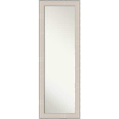 Cottage White Silver Non-Beveled Wood Framed Full-Length On the Door Mirror - Cottage White Silver - Glass Size 14x48
