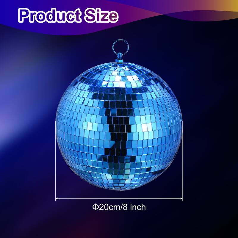 Mirror Ball, 8 Inch Reflective Balls with Hanging Ring for DJ Stage - 8 Inch - Blue