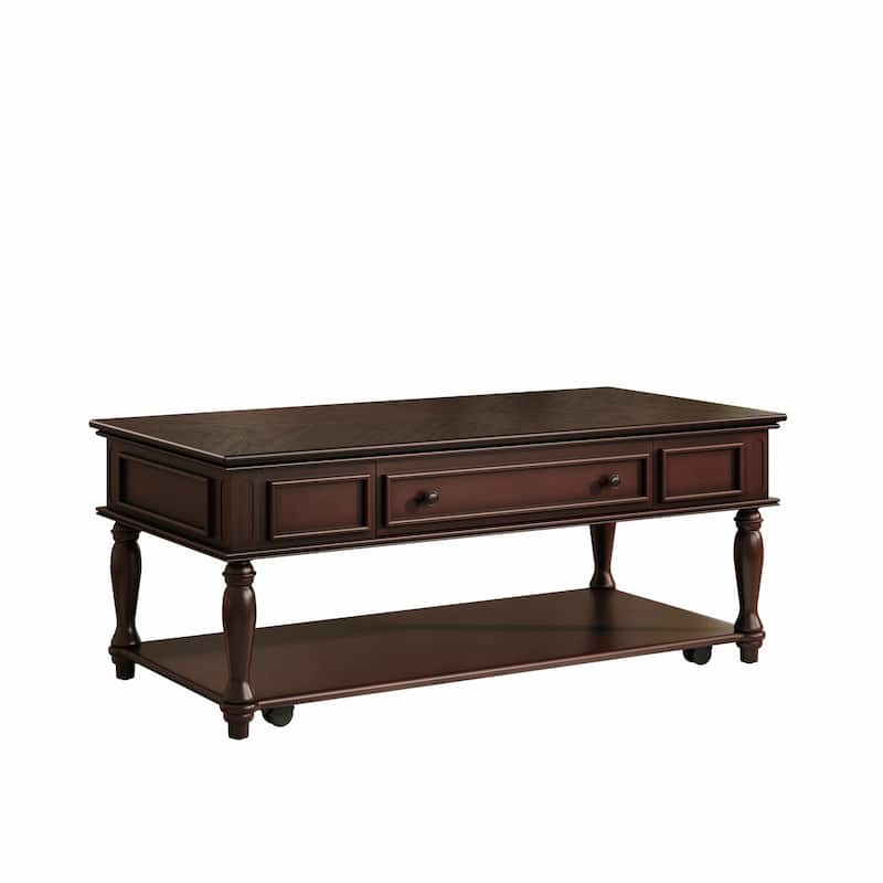 Farmhouse Coffee Table with One Drawer