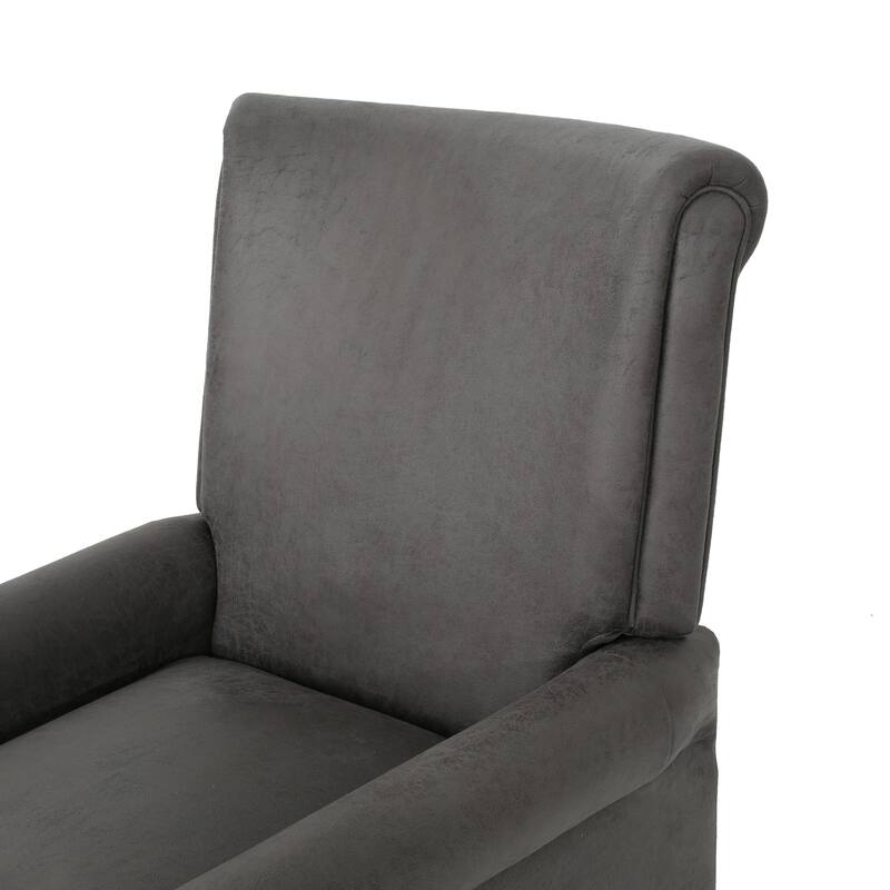Roomfitters Push Back Recliner Chair with Rolled Arms and Padded Seat for Living Room or Study