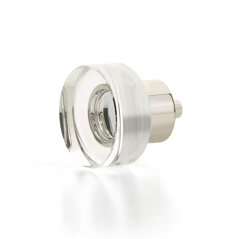 Schaub and Company City Lights 1-3/8" Round Disc Glass Cabinet Knob - Polished Nickel