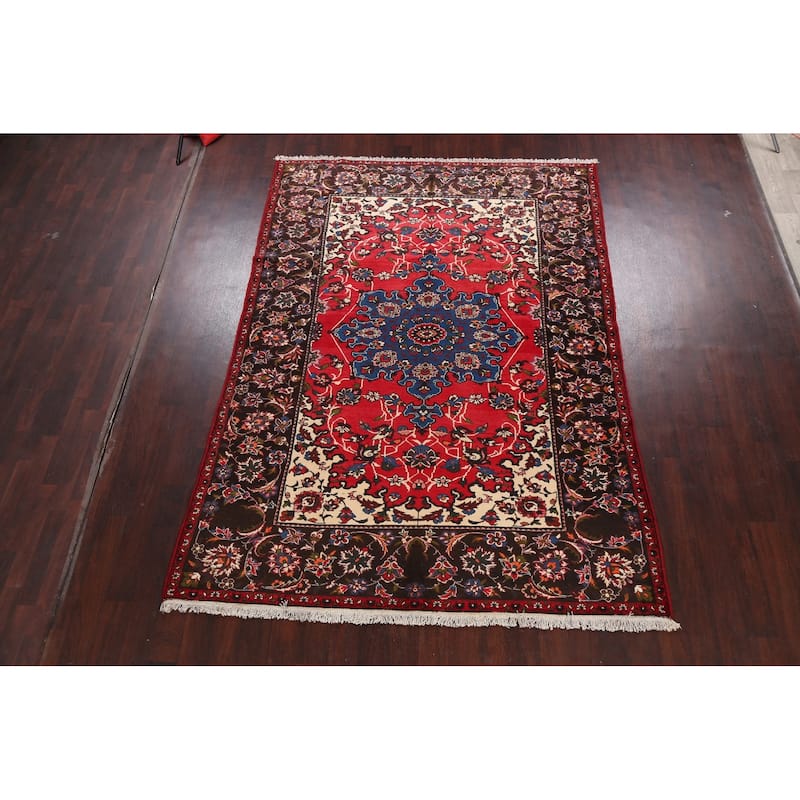 Floral Traditional Bakhtiari Persian Area Rug Hand-knotted Wool Carpet - 6'10" x 9'7"