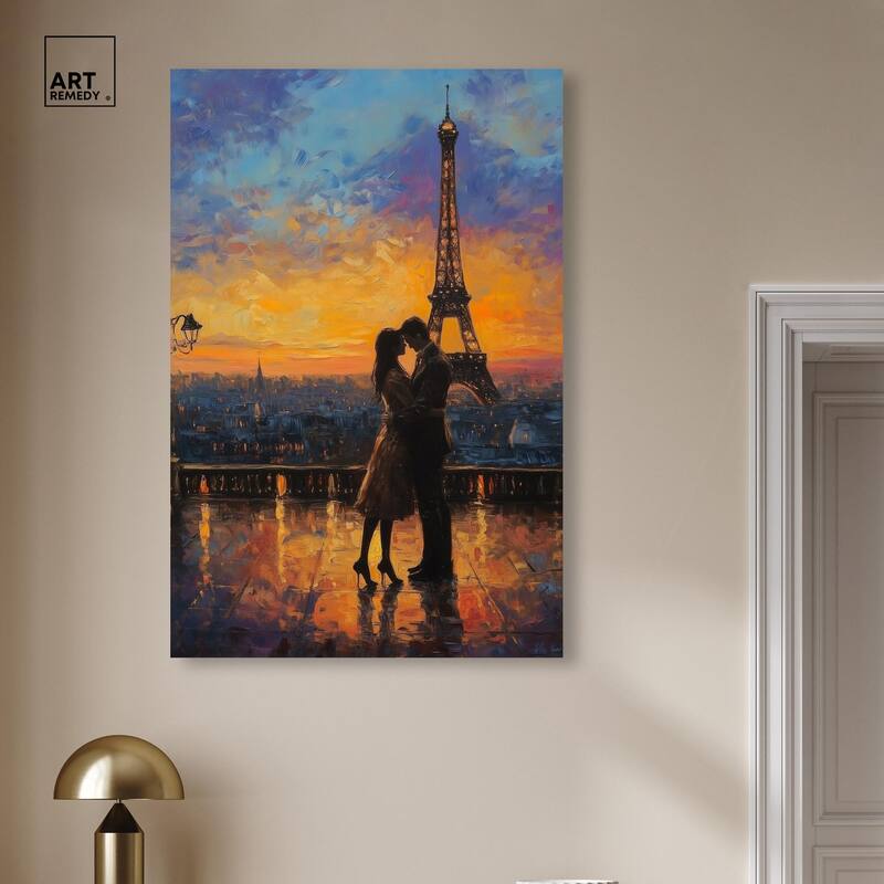 Eiffel Tower Romance Canvas by Art Remedy, Gallery Wrapped