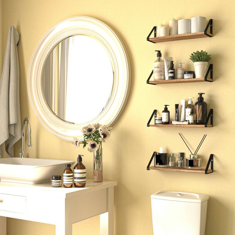Wallniture Ponza 17inch Long, 4.5" Deep Wooden Shelves, Shelf for Kitchen