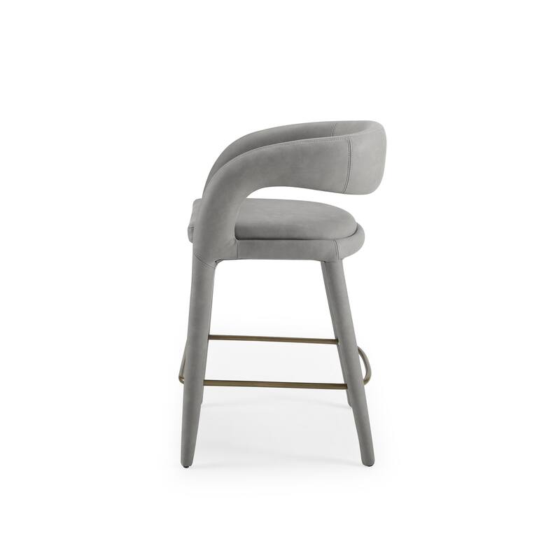 Modrest Faerron Modern Grey Leatherette Counter Chair