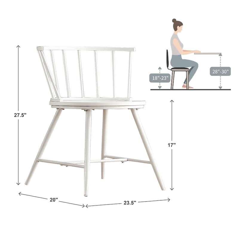 Truman Low Back Metal and Wood Spindle Dining Chair (Set of 2) by iNSPIRE Q Modern