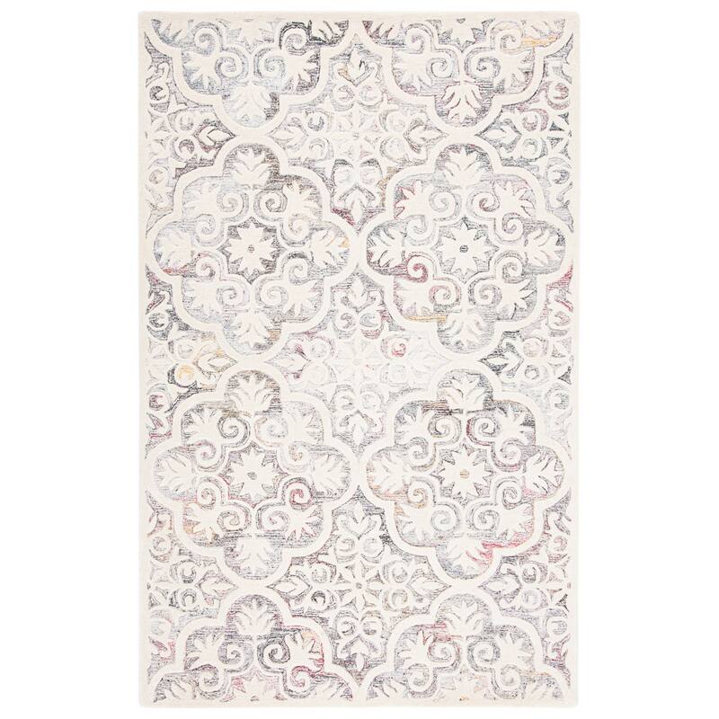 SAFAVIEH Handmade Metro Raphy French Country Wool Rug - 6' Square - Red/Ivory