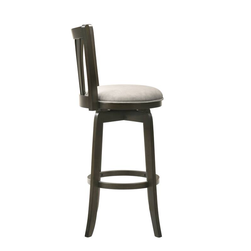 Elle Modern Swivel Bar Stool, Upholstered Counter Height Chair with Wood Frame
