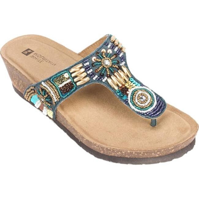 white mountain navy sandals