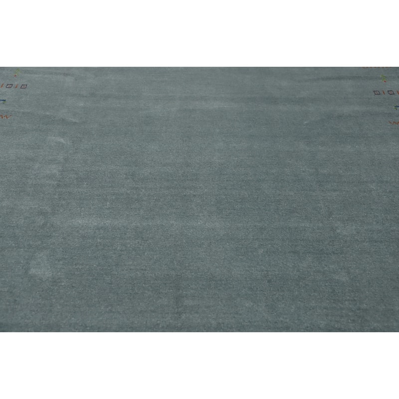 Hand Knotted Oriental 100% Wool Carpet Tribal Tribal Navy Blue & Blues Gabbeh Area Rug - 9' 10'' X 8' 0''