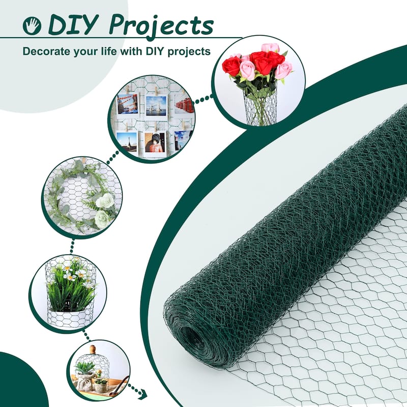 GDFStudio - Harrison Galvanized Hexagonal Chicken Wire Large Size