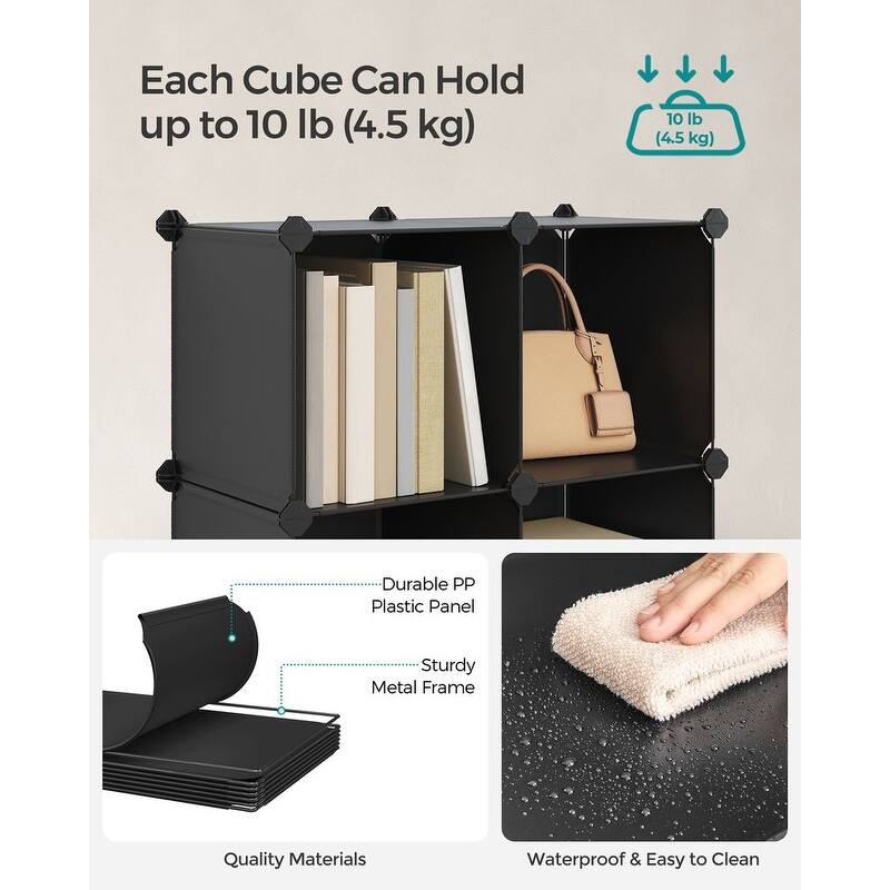 Modern Multi-Cube Storage Rack with Strong ABS Connectors and Secure Door Hooks for Tight Closure