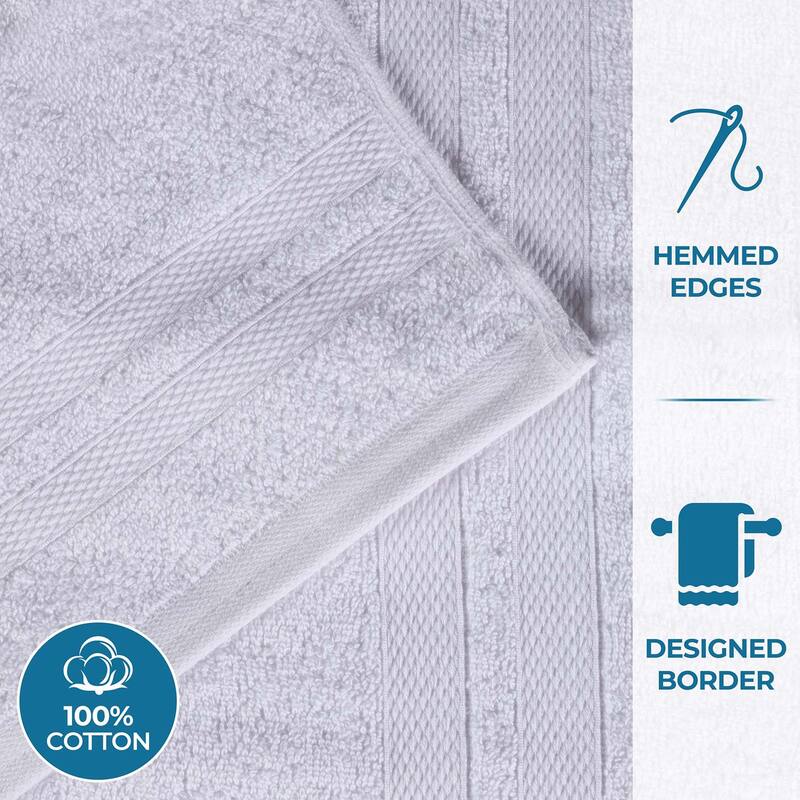 Superior Ultra-Soft Cotton Solid Medium Weight Bath Towel Set of 2