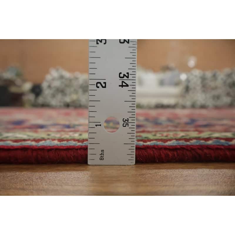 Hand Knotted Oriental 100% Wool Carpet Traditional Floral Red Tabriz Area Rug - 12' 7'' X 9' 7''