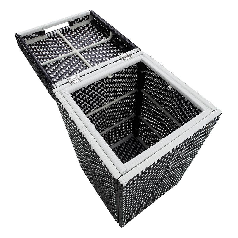 Courtnie Contemporary Wicker Outdoor Poolside Towel Hamper by Furniture of America
