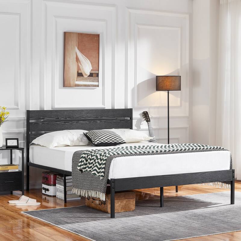 Javlergo 3-pieces Bedroom Set Queen Size Bed and 2 Nightstands with Charging Station USB Port