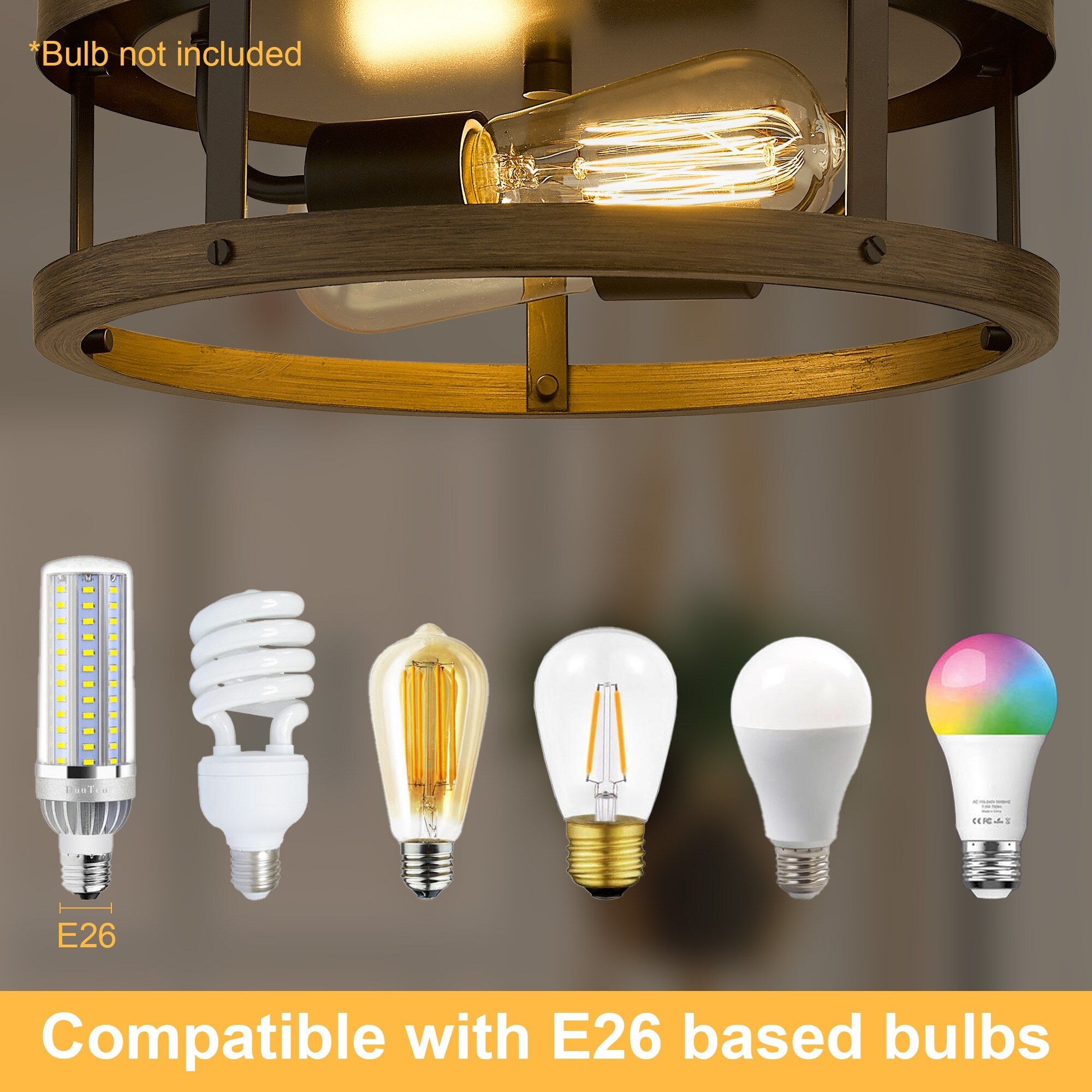 12.9 Inch Modern Semi-Flush Mount Ceiling Light Fixture-image