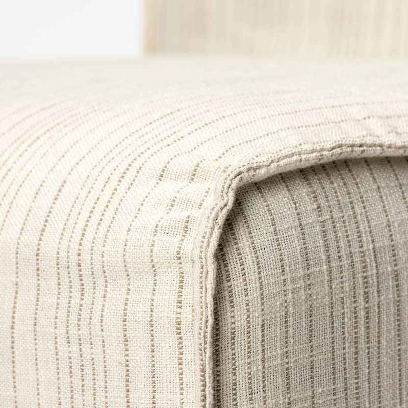Damon Fully Upholstered Cream Fabric Dining Chair on Casters (Set of 2) - 20"W x 26"D x 32"H
