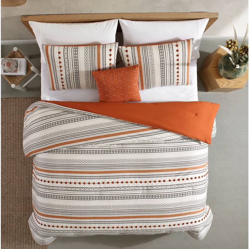 Modern Threads Layne 4-Piece Printed Comforter Set