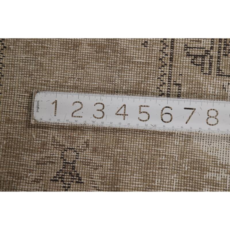 Beige Tabriz Persian Vintage Area Rug Hand-Knotted Wool Carpet - 6'6" x 9'9"