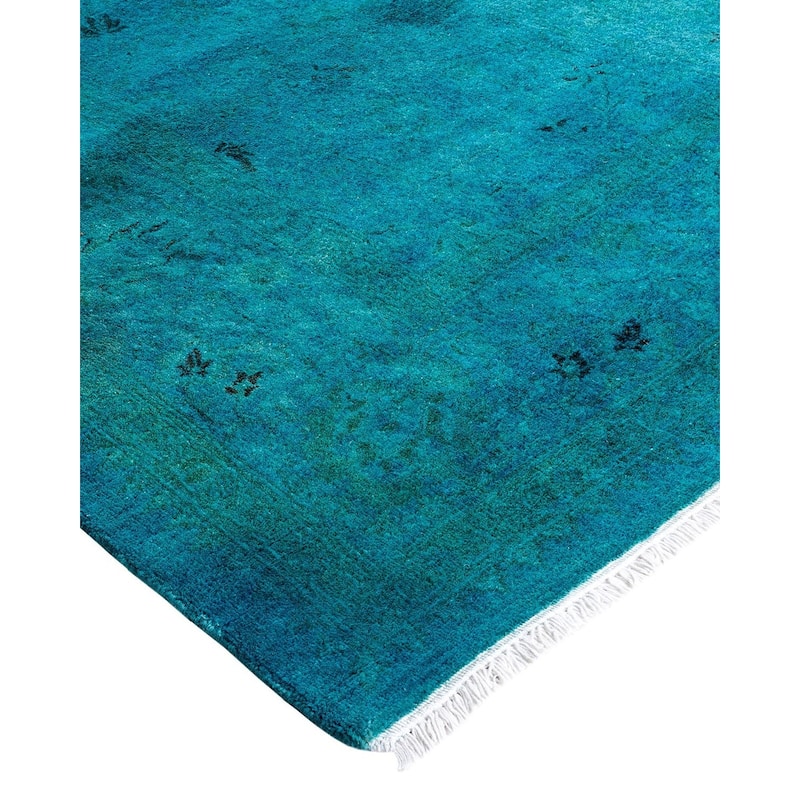 Contemporary Overdyed Wool Hand Knotted Area Rug - 5' 2" x 12' 7"