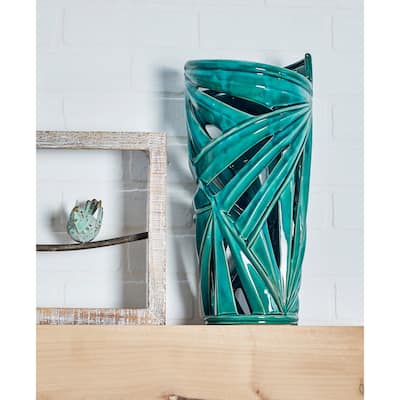Green Stoneware Modern Vase