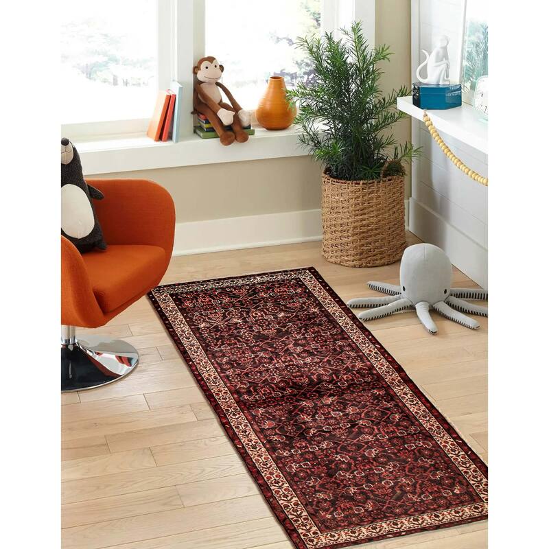 ECARPETGALLERY Hand-knotted Andelz Red Wool Rug - 3'8 x 9'11