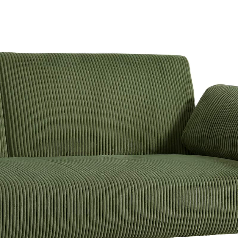 73.3" Wide Modern Corduroy Convertible Sleeper Sofa 3-position Loveseat