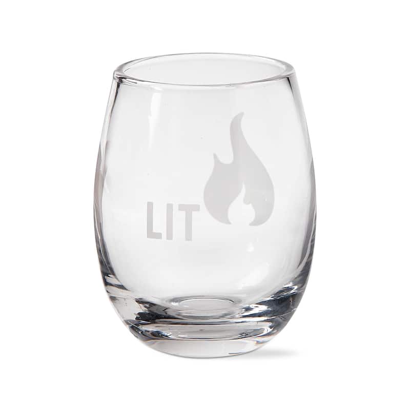 16 oz. Lit Clear Glass Etched Glass Stemless Wine Hand Wash Beverage Glassware Dinner Party Wedding Resturant