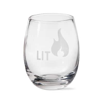 16 oz. Lit Clear Glass Etched Glass Stemless Wine Hand Wash Beverage Glassware Dinner Party Wedding Resturant