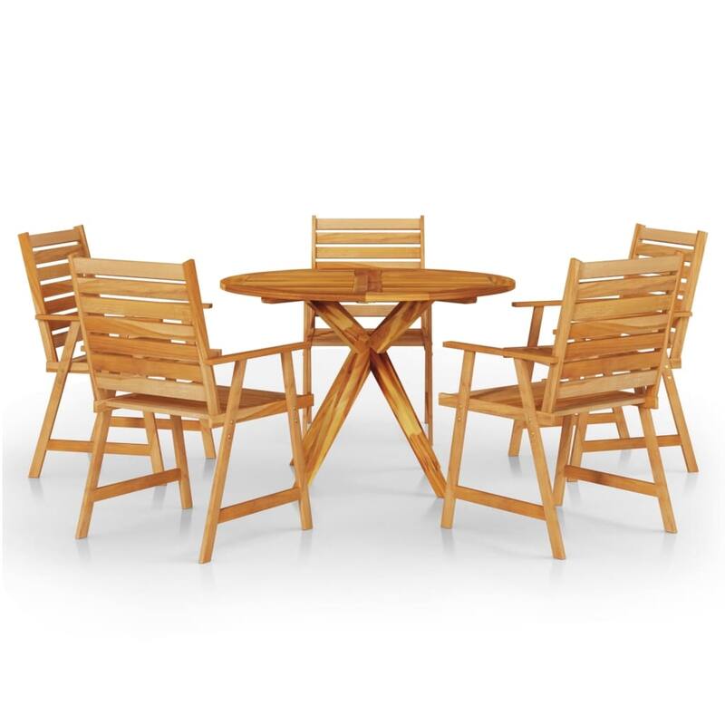 vidaXL Bistro Set Patio Table and Chairs Conversational Set Solid Acacia Wood - 27.6" x 27.6" x 24"