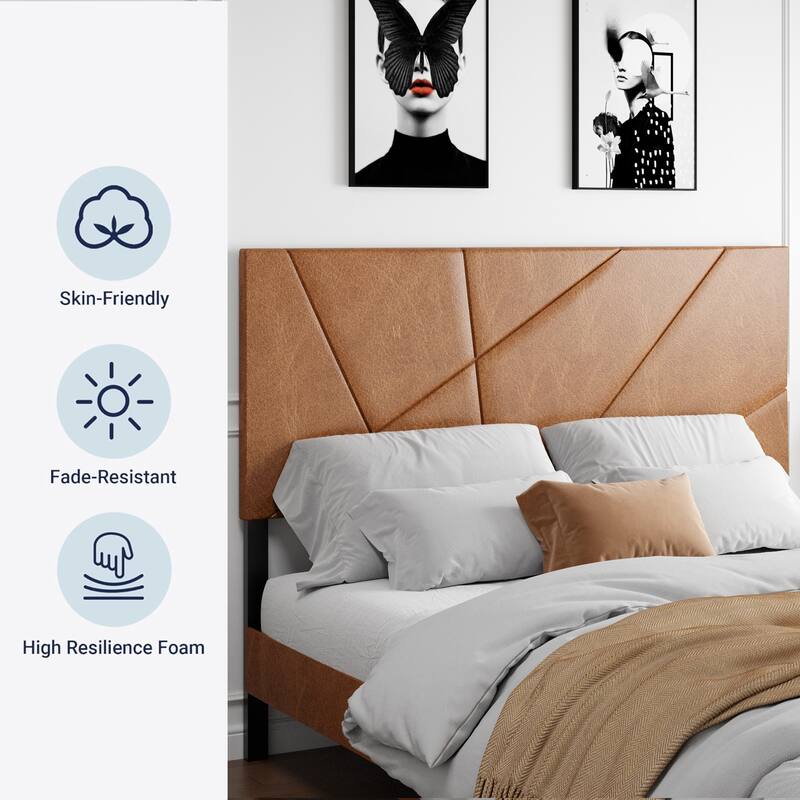 Roomfitters Metal Bed Frame, Square Platform Bed with Under-Bed Storage, Heavy Duty Mattress Foundation, Antique Brown