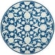 preview thumbnail 42 of 46, SAFAVIEH Handmade Micro-Loop Marijka Wool Rug 5' Round - Navy/Grey - Round