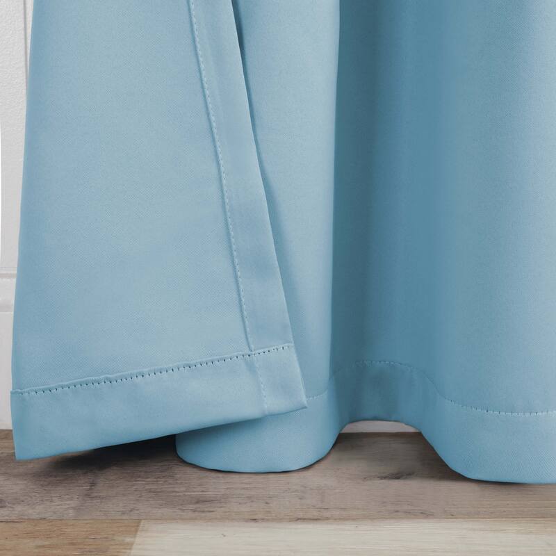 Modern Solid Room Darkening Blackout Curtains, Rod Pocket, Set of 2